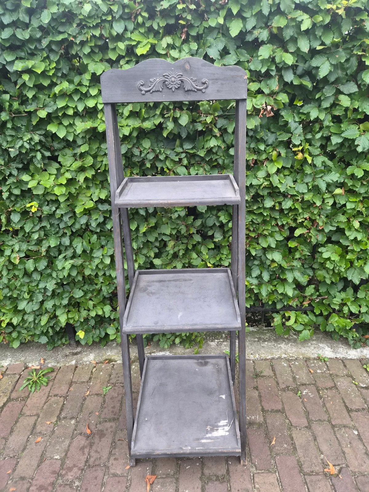 Decoratieve houten etagere met 3 planken, Antiek en Kunst, Ophalen