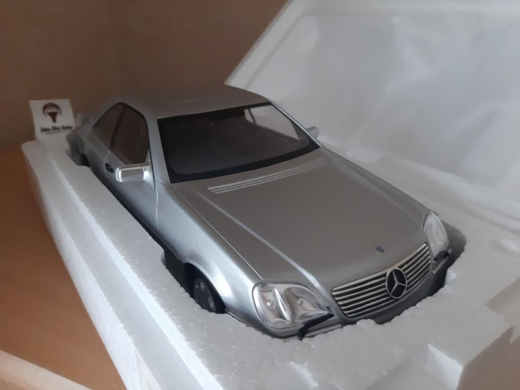Mercedes Benz 600 SEC C140 Zilvermetallic KK-SCALE 1:18, Hobby en Vrije tijd, Modelauto's | 1:18, Overige merken, Auto, Nieuw
