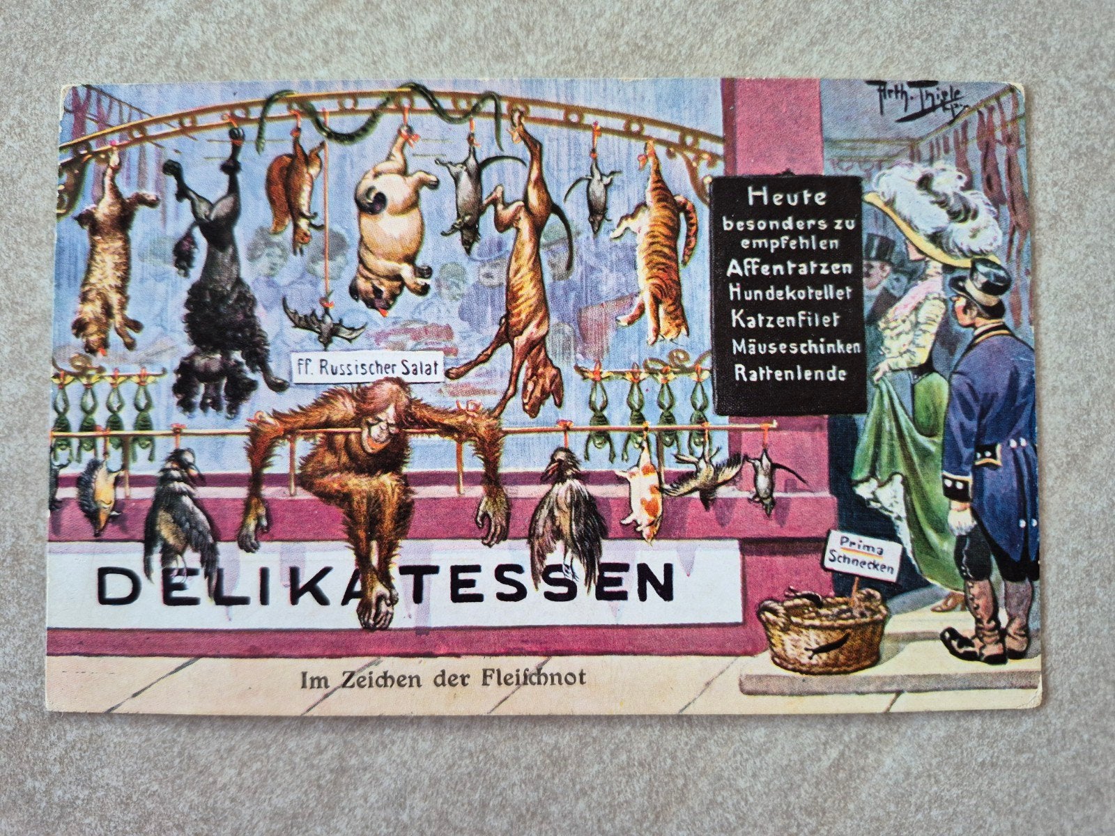 Arthur Thiele ansichtkaart 9x14cm., Ophalen of Verzenden
