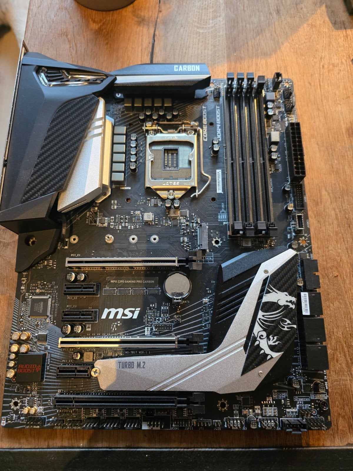 MSI MPG Z390 Gaming Pro Carbon Moederbord, Computers en Software, Moederborden, LGA 1151, DDR4, Ophalen of Verzenden, Zo goed als nieuw