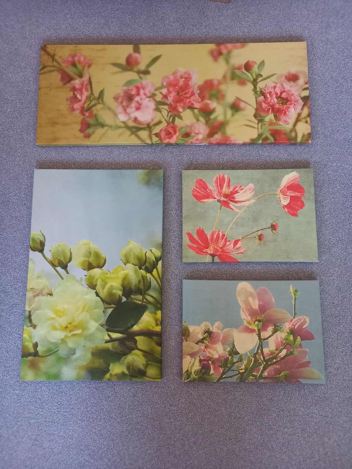 IKEA GRÖNBY Bloemen Canvas Schilderijen Set, Ophalen, Minder dan 50 cm, Zo goed als nieuw, Schilderij