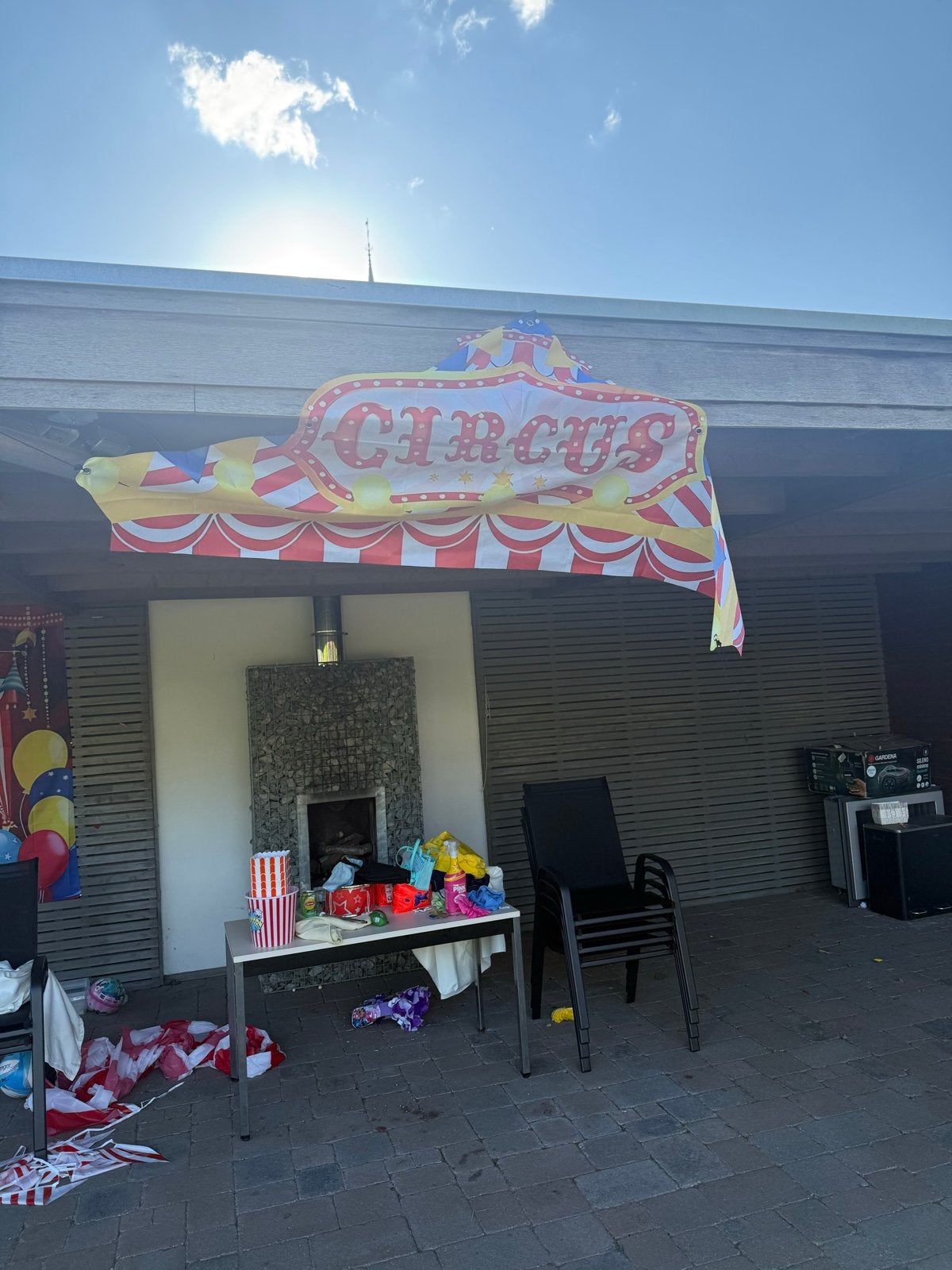 Diverse feestaccessoires voor een circus-themafeest., Ophalen, Gebruikt, Versiering, Carnaval
