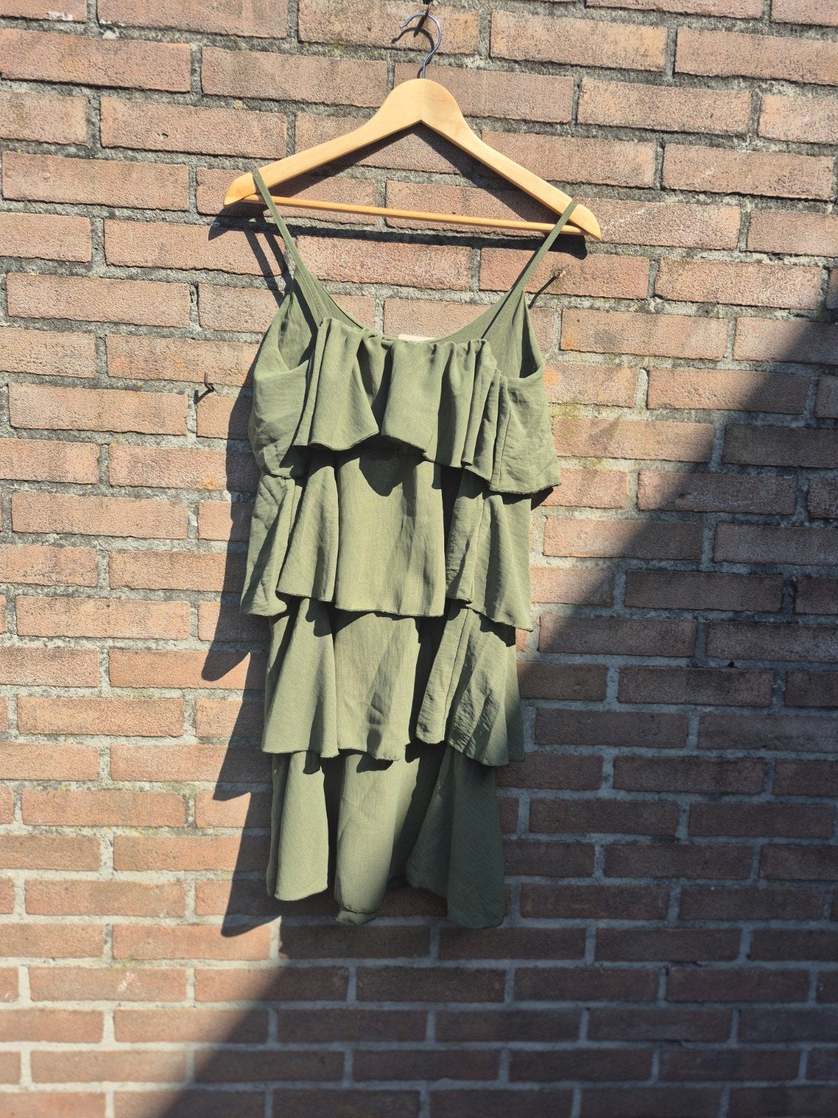 Nieuwe groene jurk met ruches, Pammy Pronto Moda, Ophalen of Verzenden, Nieuw, Groen