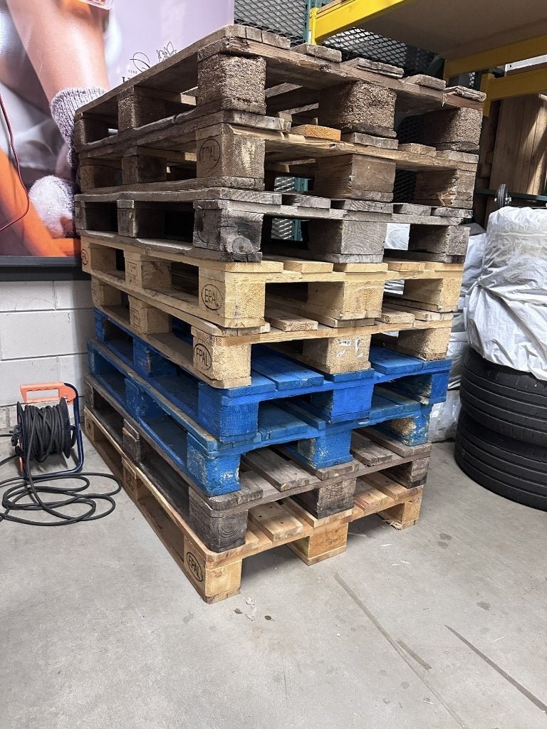 Pallets EUR, BLOK en 80x120 wegwerp 35 stuks, Doe-het-zelf en Verbouw, Ophalen, Gebruikt, 50 mm of meer, Pallet