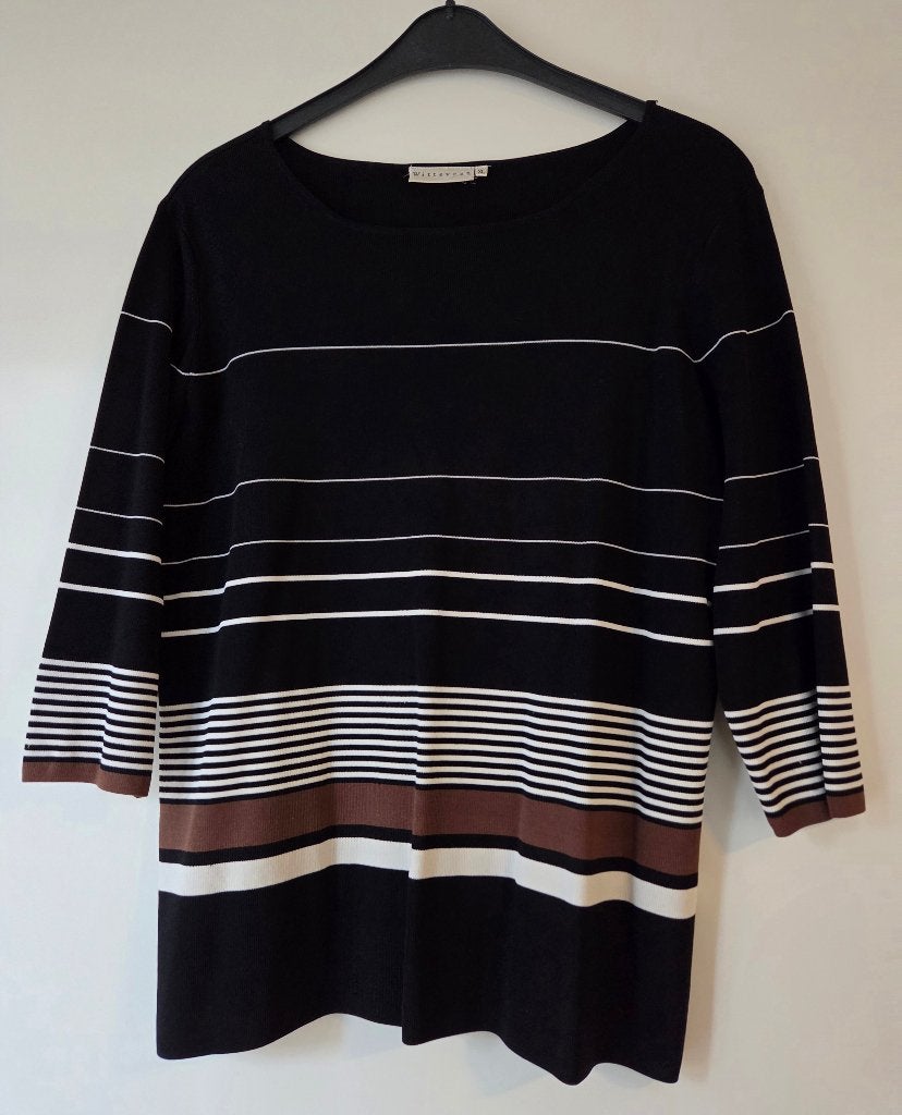 Zware kwaliteit zwart/wit/bruine trui Maat XL, Kleding | Dames, Verzenden, Zwart, Maat 46/48 (XL) of groter, Zo goed als nieuw