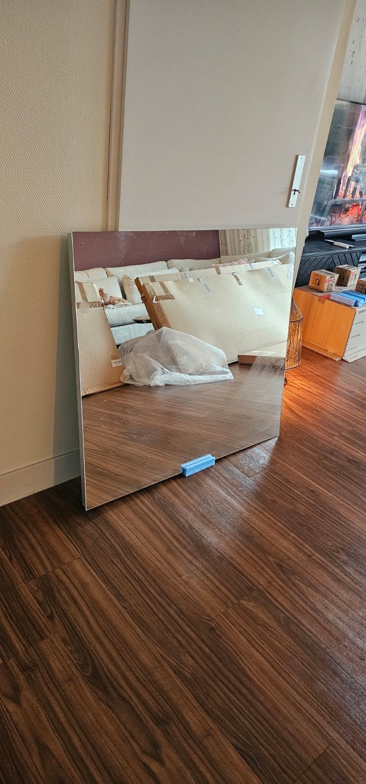 Spiegel Hipp Design op frame 100x90cm nieuw, Ophalen, Nieuw, Vierkant