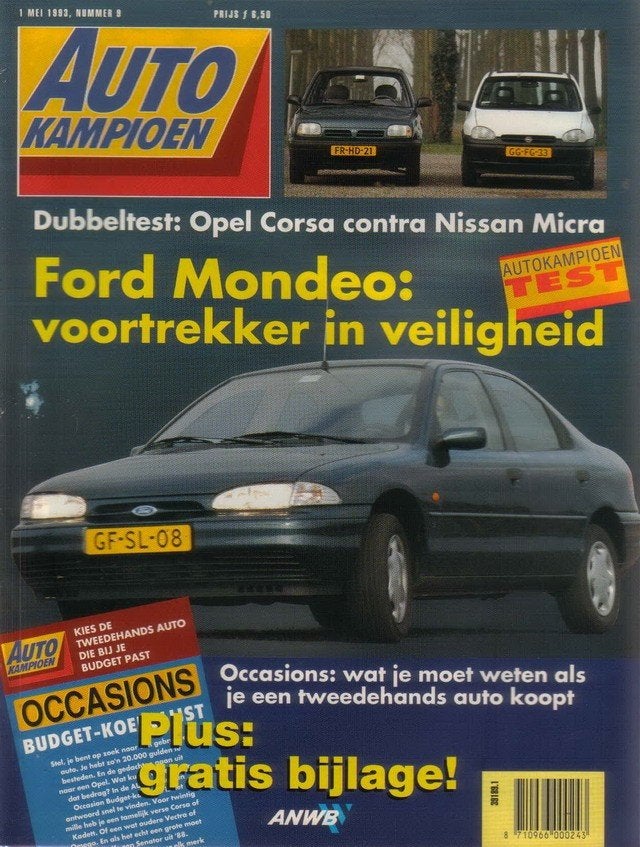 Autokampioen 9 1993 : Ford Mondeo - Opel Vectra V6 - Corsa, Boeken, Ophalen of Verzenden, Gelezen, Algemeen