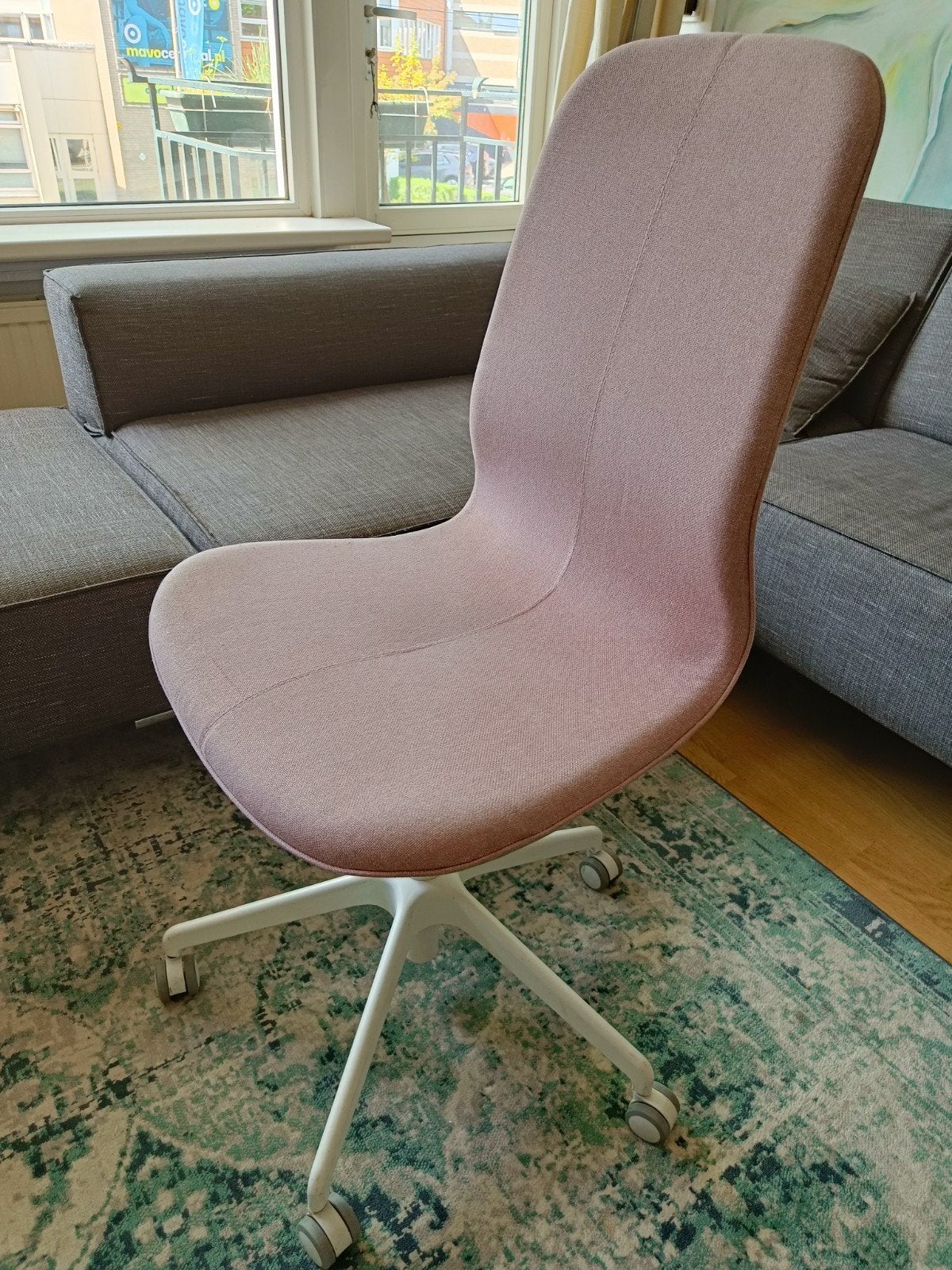 Ikea Langfjall bureaustoel  - Hoogte verstelbaar (en Bureau), Ophalen of Verzenden, Zo goed als nieuw, Wit