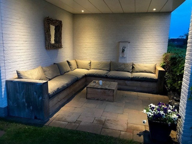 lounchset plofkussens, Ophalen, Zo goed als nieuw, Bank, Loungeset