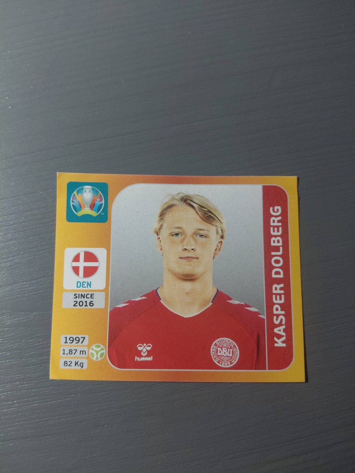 kasper dolberg (denemarken/afc ajax) panini ek 2020, Ophalen of Verzenden, Zo goed als nieuw, Ajax, Poster, Plaatje of Sticker