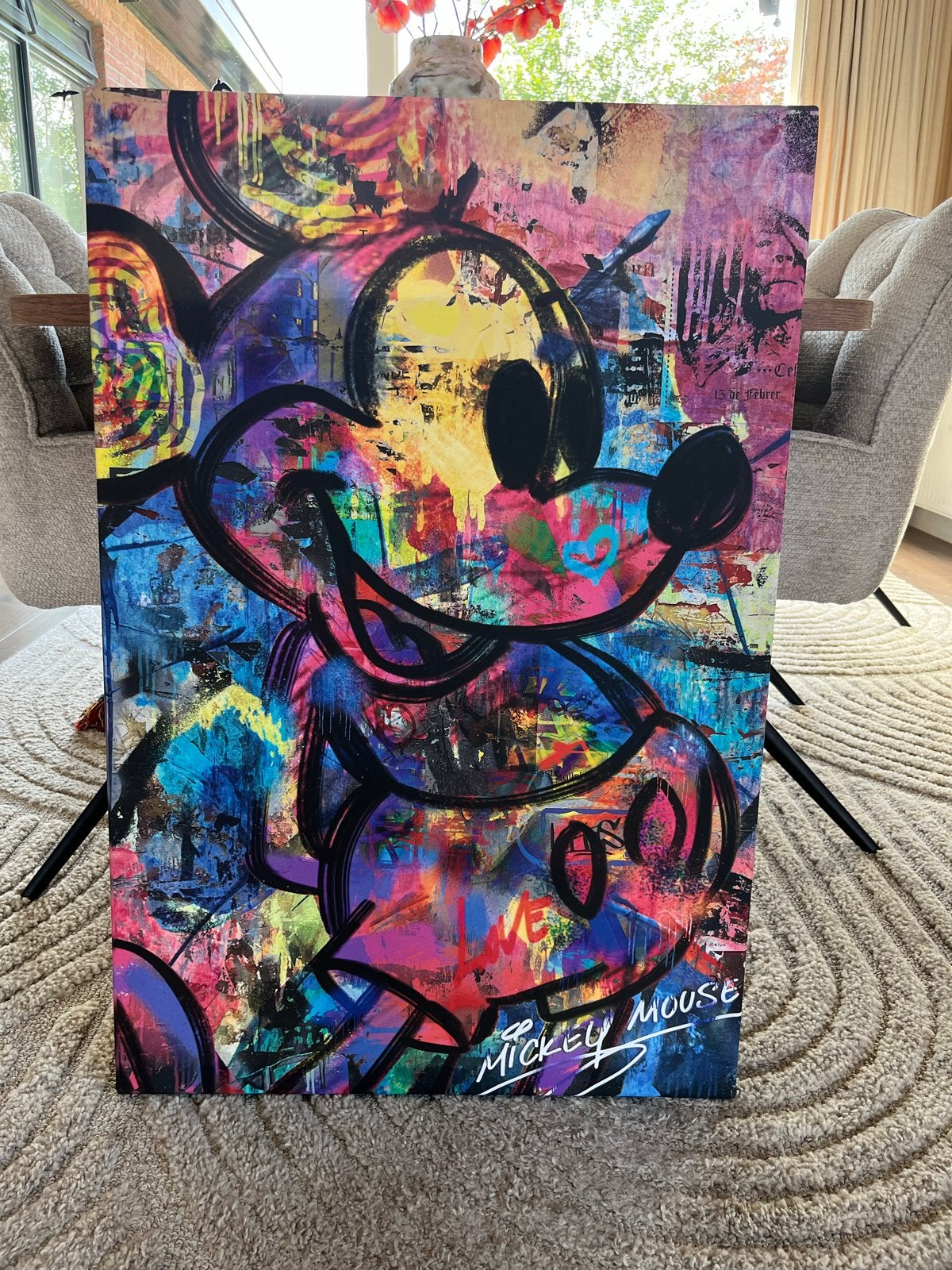 Mickey & Minnie Mouse Pop Art Canvas Schilderij, Ophalen, Print, Textiel, Stripfiguren/cartoons