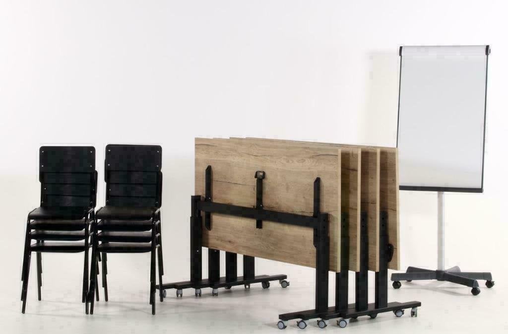 Klaptafel instelbaar verrijdbaar AH Tube zwart frame, Ophalen of Verzenden, In hoogte verstelbaar, Nieuw