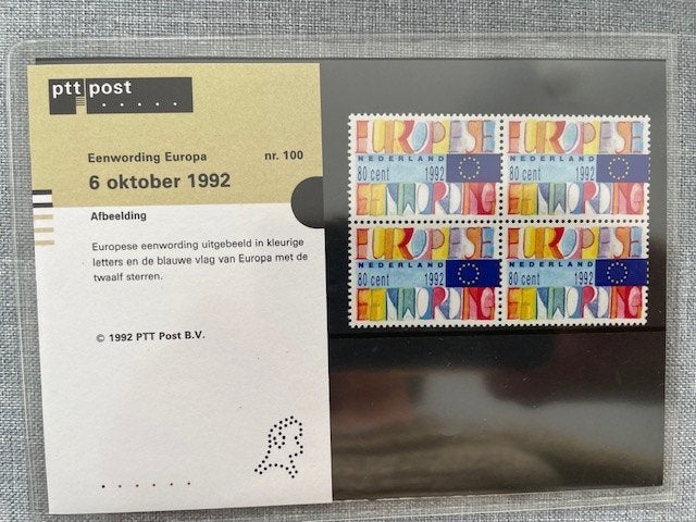 Postzegelmapje PZM100 Eenwording Europa 1992 Postfris, Ophalen of Verzenden, Postfris, Overige thema's
