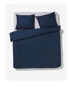 2x HEMA Donkerblauw Dekbedovertrek 200x200/220cm katoen, Dekbedovertrek, Verzenden, Blauw, Nieuw