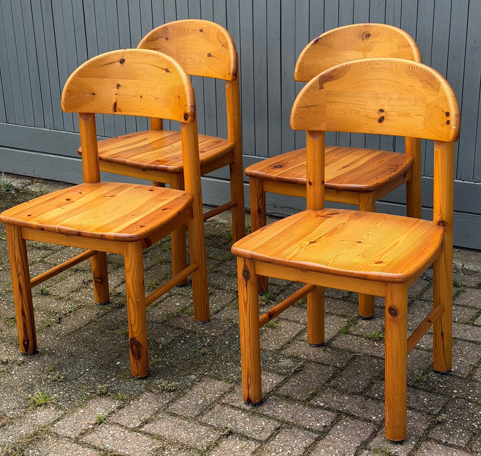 4 grenen rainer daumiller stoelen , prijs voor 4, Ophalen, Gebruikt, Vintage grenen, Bruin