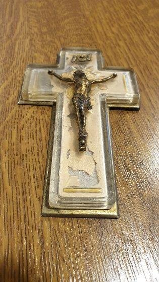 1 oud religie kruis INRI jezus christus ongeveer 14 / 9 cm, Antiek en Kunst, Antiek | Religie, Ophalen