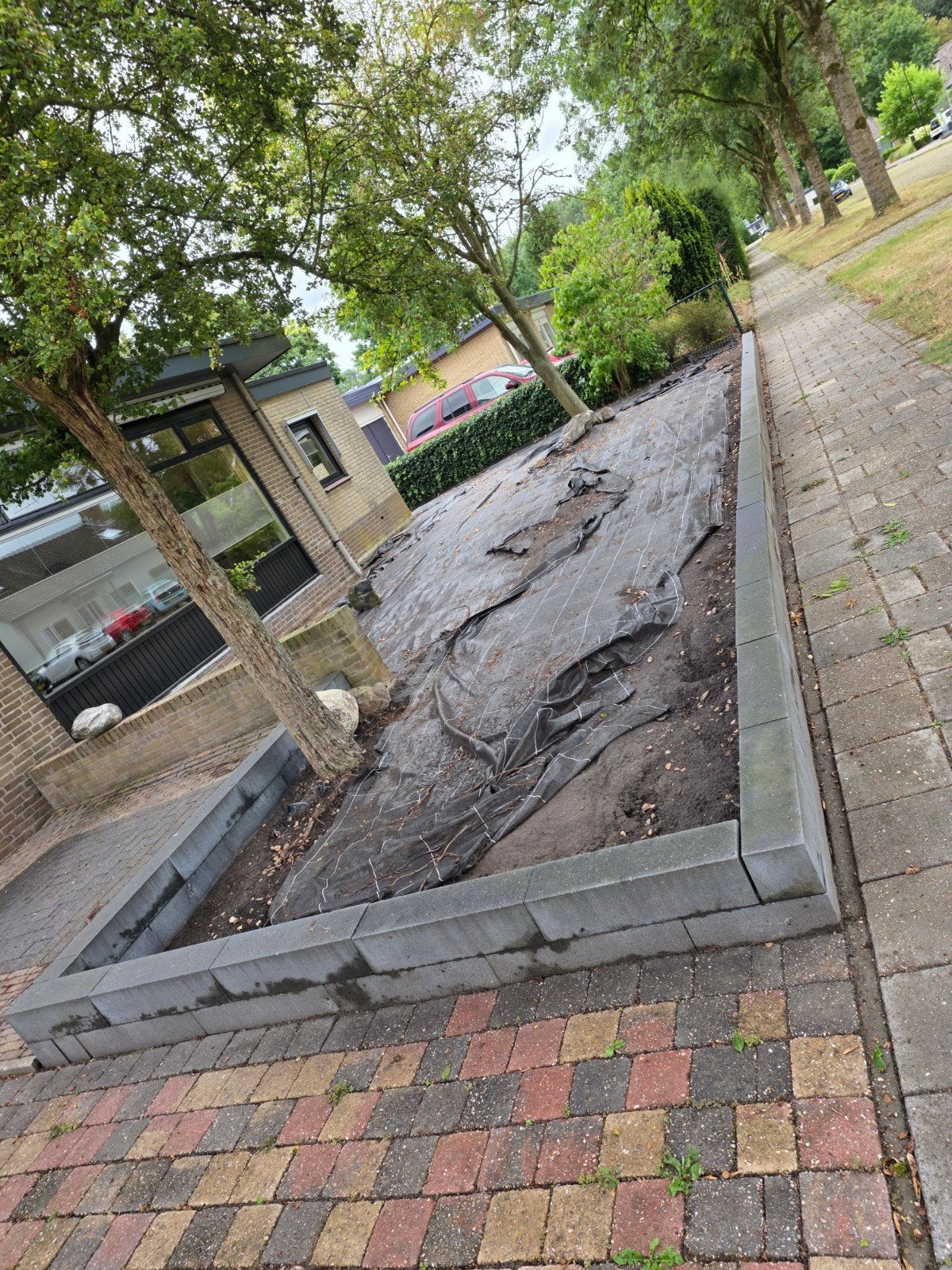 Betonnen borders / blokken antraciet voor tuin of terras, Ophalen of Verzenden, Zo goed als nieuw, Minder dan 25 cm, Border
