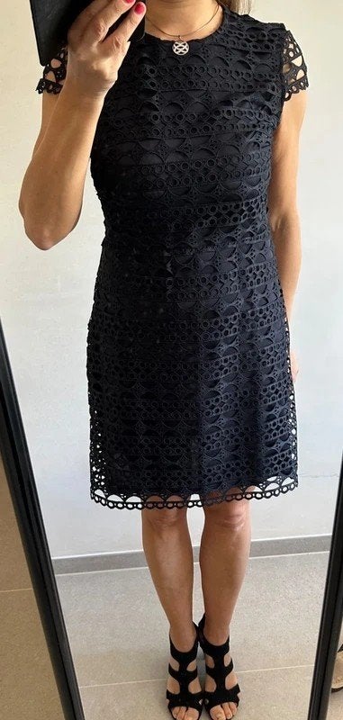 Marineblauw chique zomerjurkje NIEUW, Maat 38/40 (M), H&M, Blauw, Nieuw