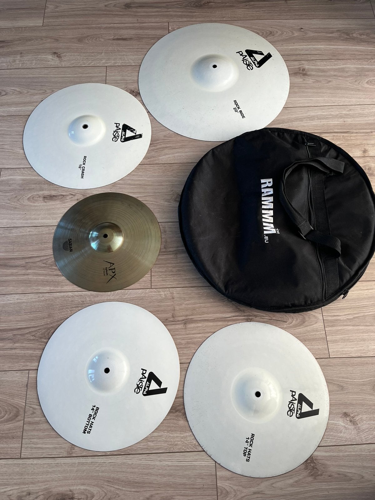 Paiste Alpha White Bekkenset (Rock) + Sabian APX 12” Splash, Ophalen of Verzenden, Gebruikt, Overige merken