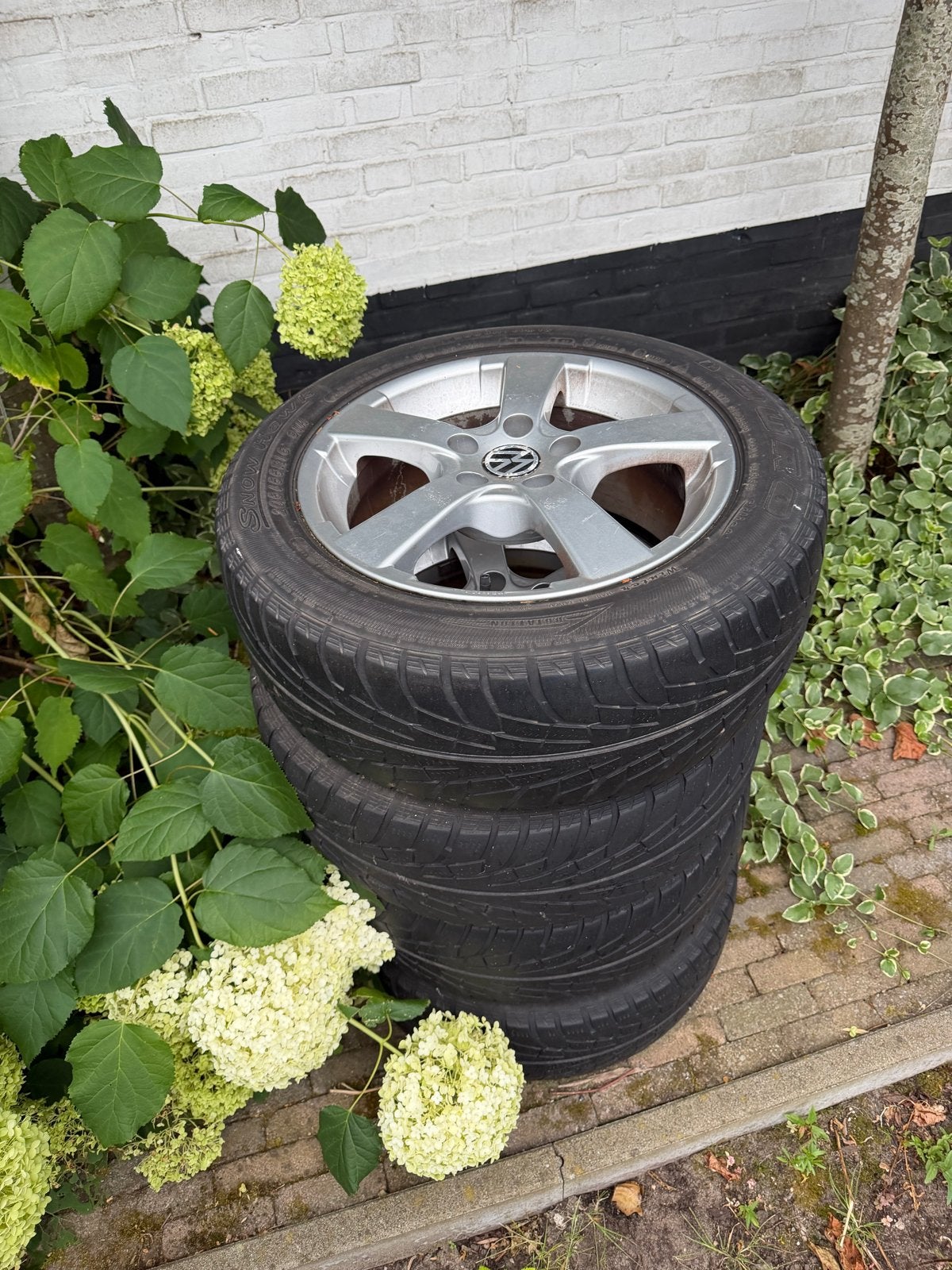 Winterbanden met velgen - 205/55R16 91H Snowhawk, Ophalen, Gebruikt, 16 inch, Banden en Velgen