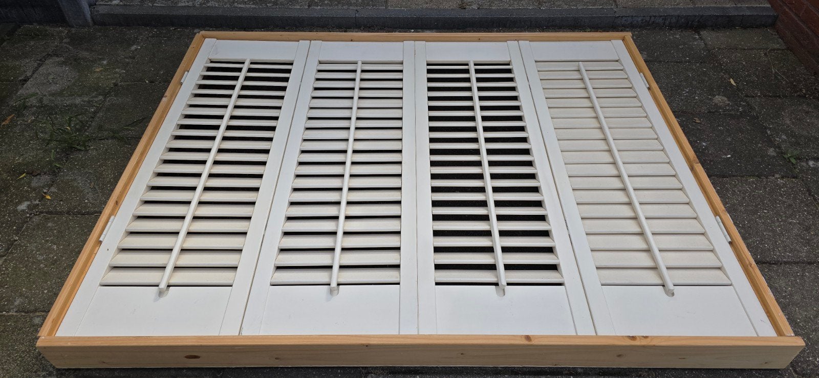 Witte houten louvre deuren/luiken - Zo goed als nieuw, Binnendeur, Zo goed als nieuw, 200 tot 215 cm, Hout