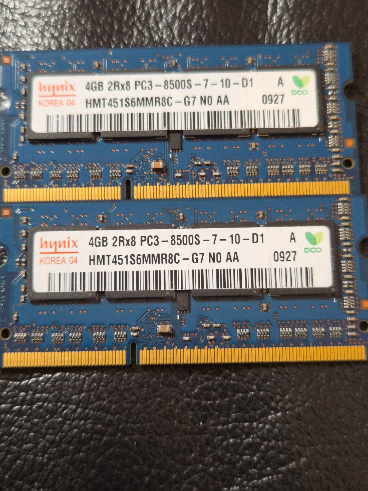 Hynix 2x 4GB DDR3 SoDimm RAM PC3-8500S Laptop Geheugen, Computers en Software, RAM geheugen, Gebruikt, DDR3, Ophalen of Verzenden