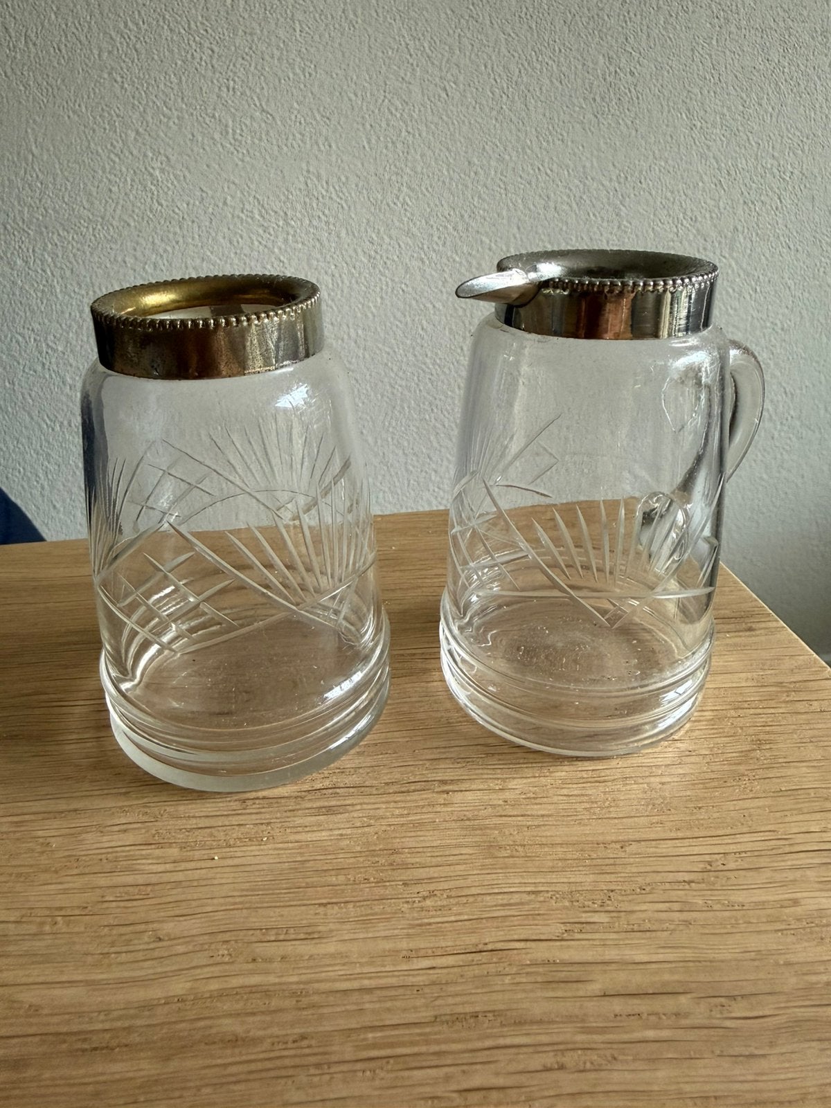 Mooi kristallen setje melkkannetje en suiker, Antiek en Kunst, Ophalen of Verzenden