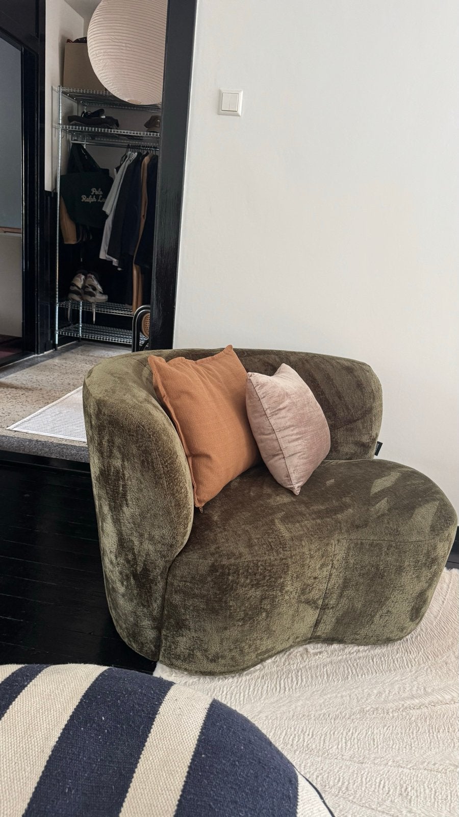 Karwei WOOOD Bean Loveseat - Groen, Ophalen of Verzenden, Zo goed als nieuw, 75 tot 100 cm, Stof