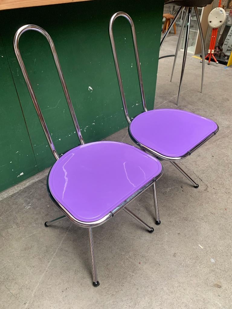 Paarse ISAK stoel per stuk IKEA - vintage retro klapstoel, Huis en Inrichting, Stoelen, Ophalen, Gebruikt, Twee, Overige kleuren