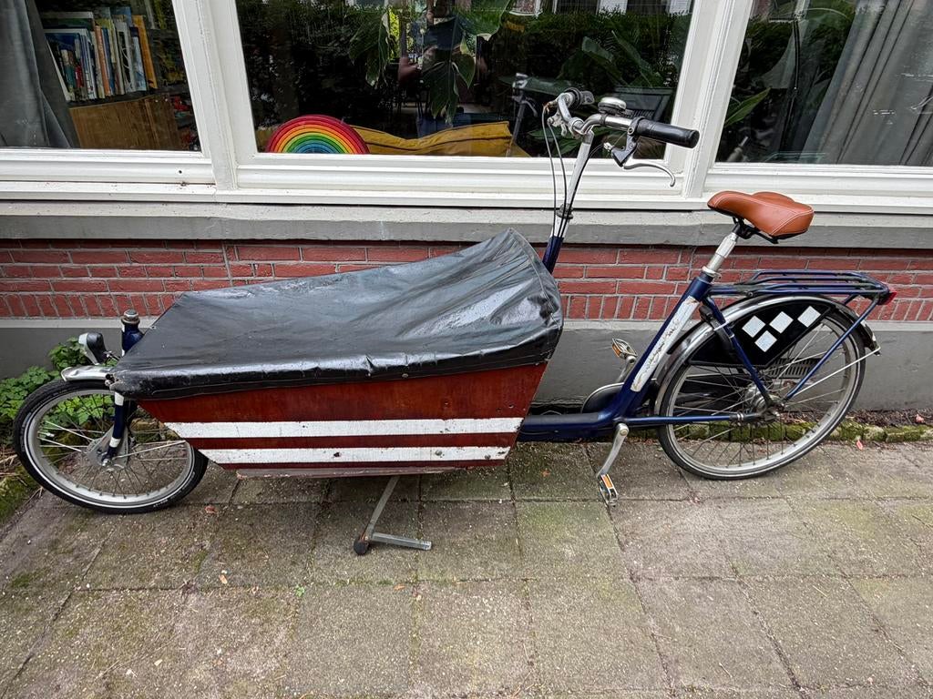 Bakfiets cargobike long bakfiets,nl opknapper, Fietsen en Brommers, Fietsen | Bakfietsen, Ophalen, Gebruikt, Overige merken