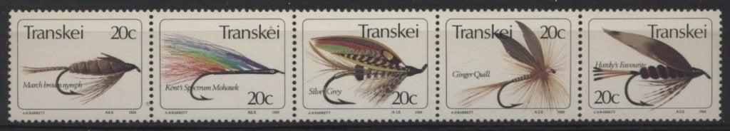 TRANSKEI 1983 Kunstvliegen (V), Michel: 132-36 se-tenant str, Verzenden, Zuid-Afrika, Postfris