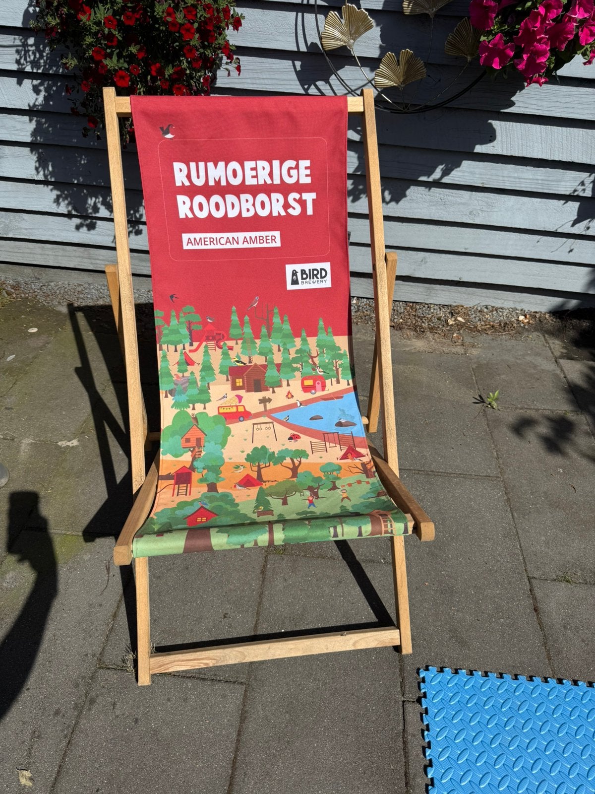 Unieke strandstoel Bird Brewery, Ophalen of Verzenden, Zo goed als nieuw, Hout