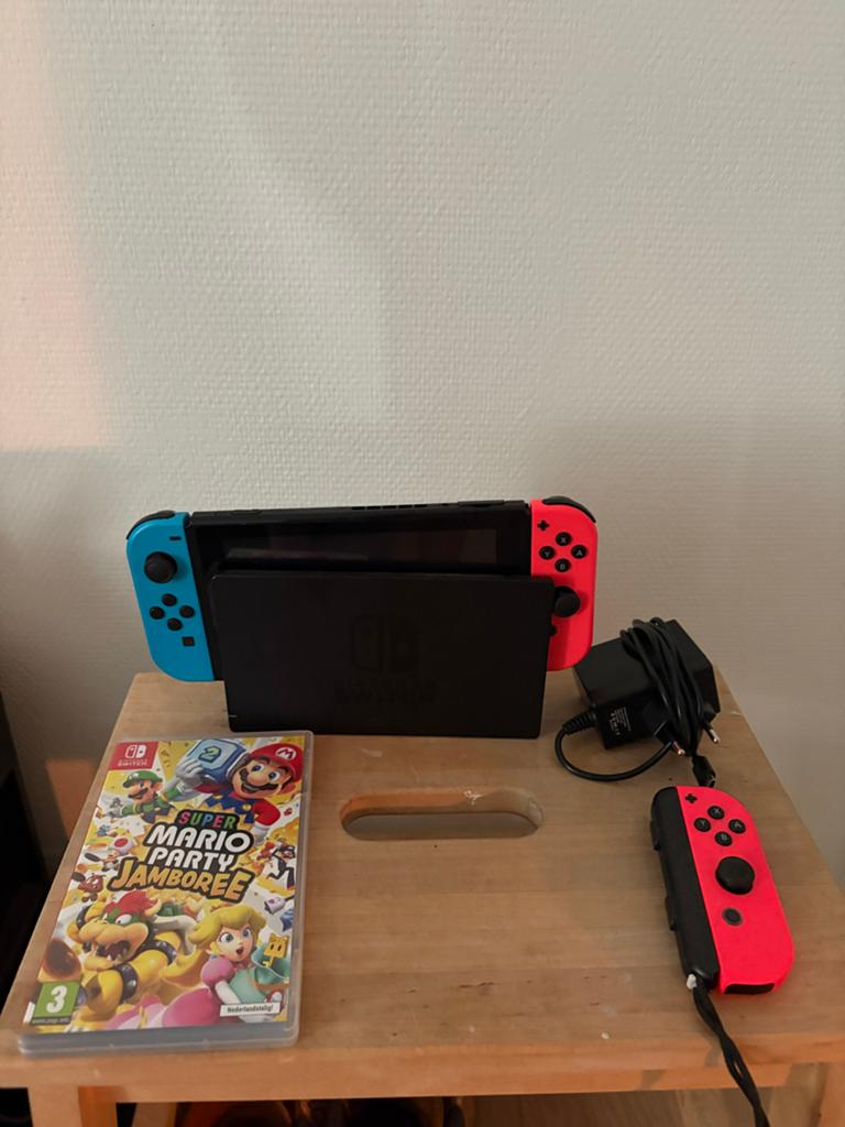 Nintendo Switch met extra Joy-Con +1 spel, Ophalen of Verzenden, Switch Original, Met 3 controllers of meer, Gebruikt