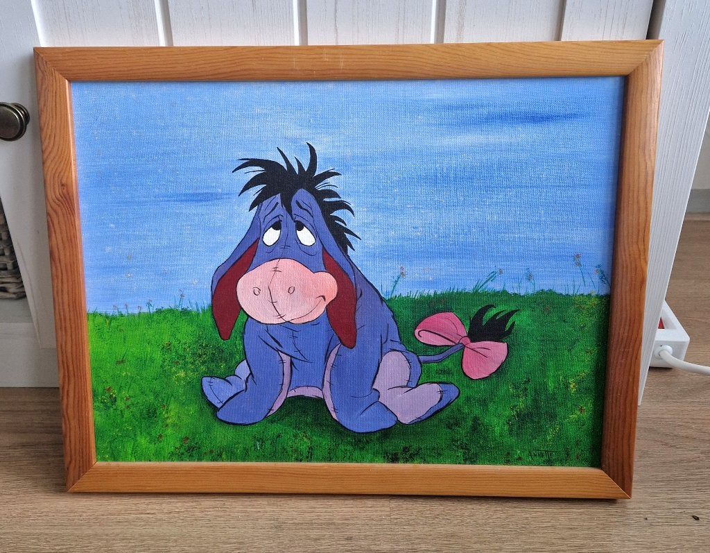 Disney / Eeyore schilderij .a, Ophalen of Verzenden, Winnie de Poeh of vrienden, Zo goed als nieuw, Plaatje of Poster