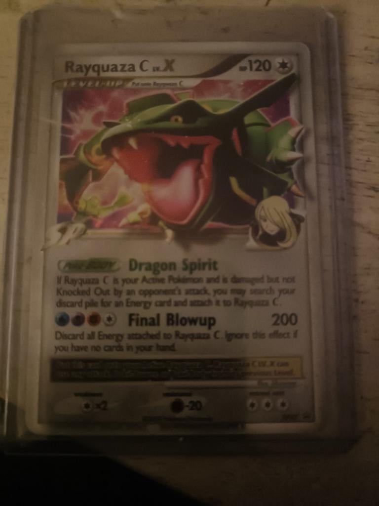 Rayquaza C Lv.X Pokémon Kaart - Zeldzaam en Krachtig, Ophalen of Verzenden, Gebruikt, Losse kaart, Foil