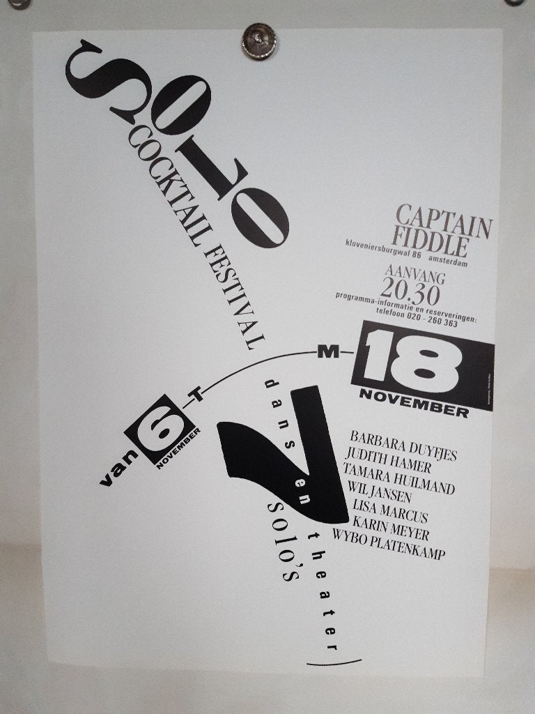 Originele Poster Solo Cocktail Festival Typografisch, Rechthoekig Staand, Verzenden, Zo goed als nieuw, A1 t/m A3