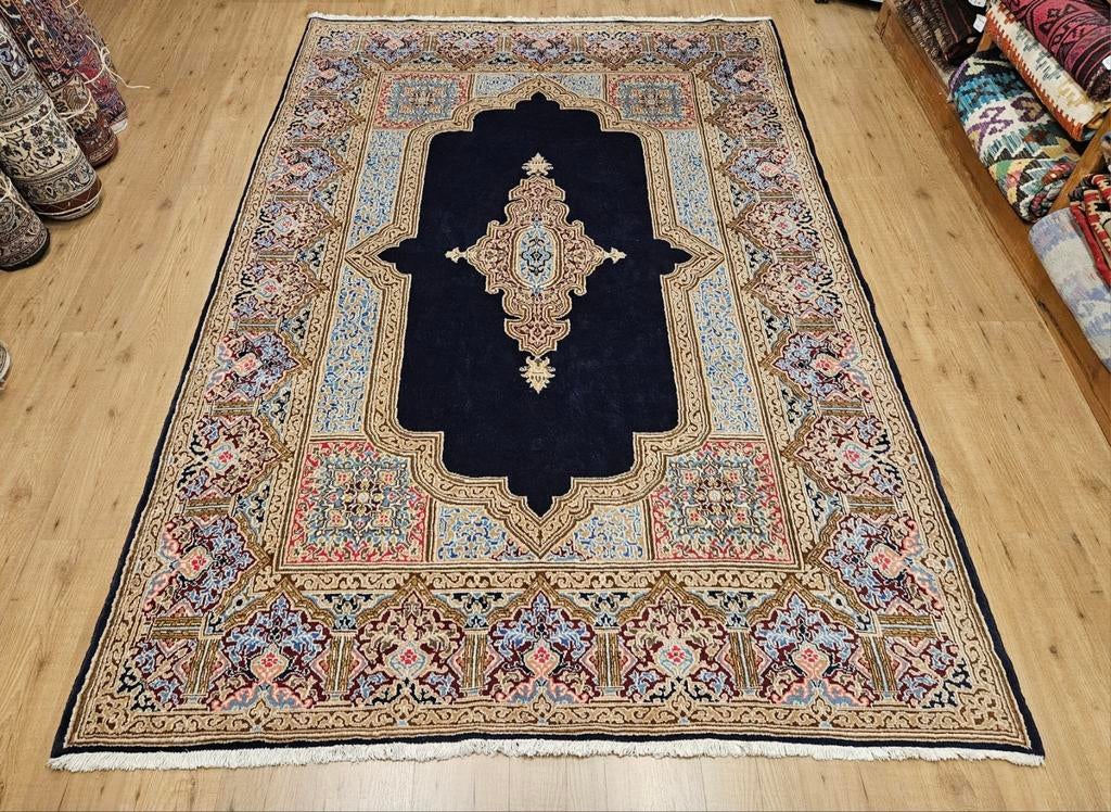Handgeknoop perzisch tapijt kirman 302x200, Info@SlatsAntiek.nl, Crème, Perzisch, Vof Slats Antiek