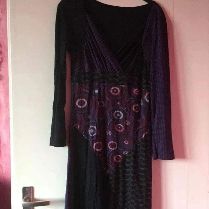 Mooie patchwork jurk maat 38/40 nu voor 16,99€, Maat 38/40 (M), Ophalen of Verzenden, Zo goed als nieuw, Knielengte