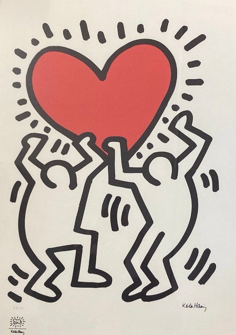 Keith Haring : litho op groot formaat, Ophalen of Verzenden