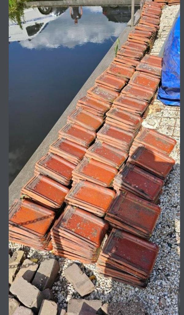 1550 geglazuurde Tuile du Nord dakpannen, goede staat, Ophalen, Gebruikt, Steen of Klei, 15 m² of meer