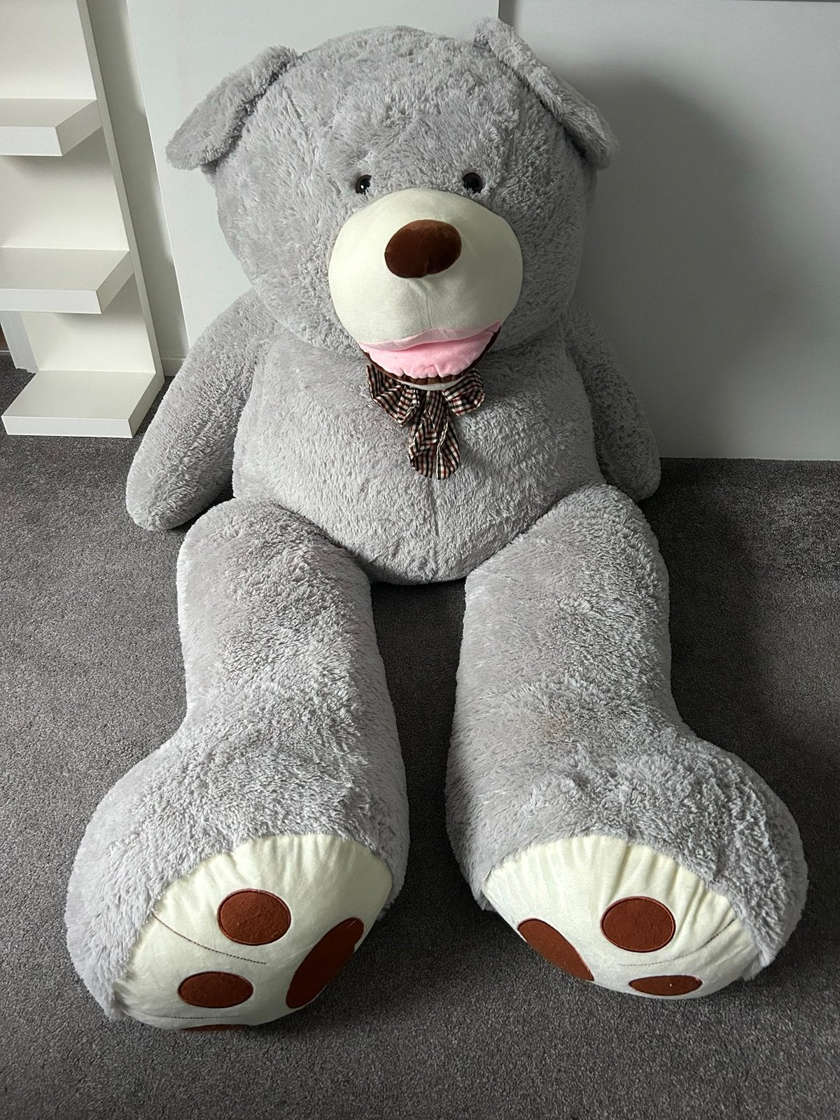 Grote knuffelbeer 175 cm grijs, Ophalen, Beer