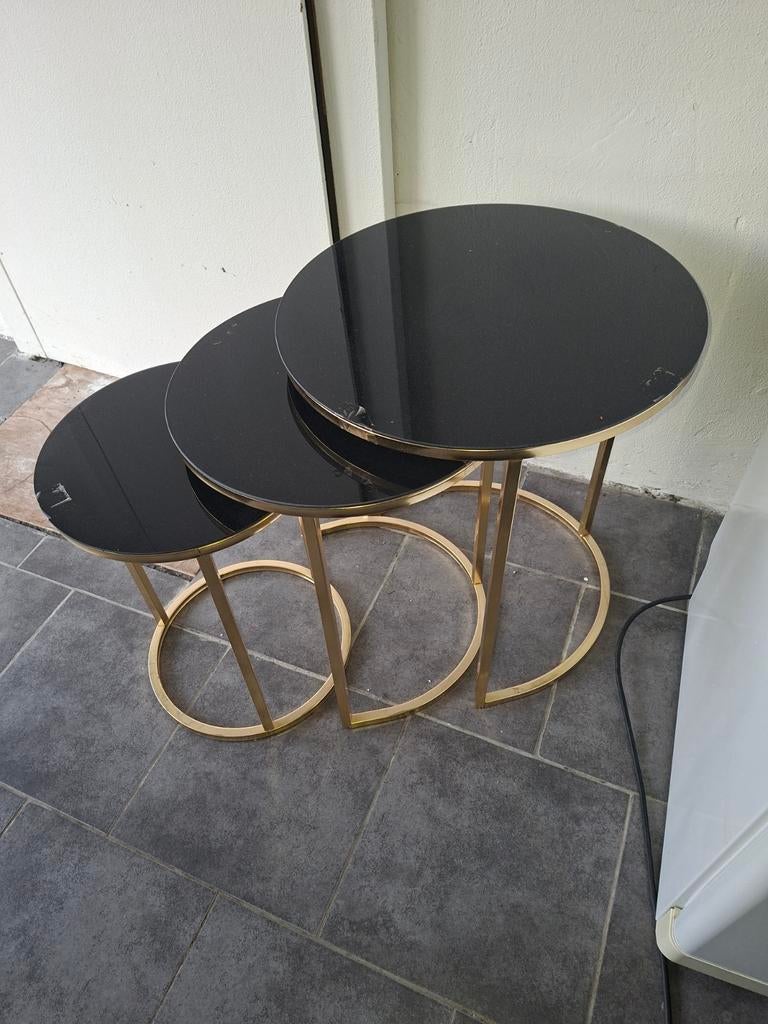 Bijzettafeltjes, Minder dan 55 cm, Metaal of Aluminium, Rond, Nieuw