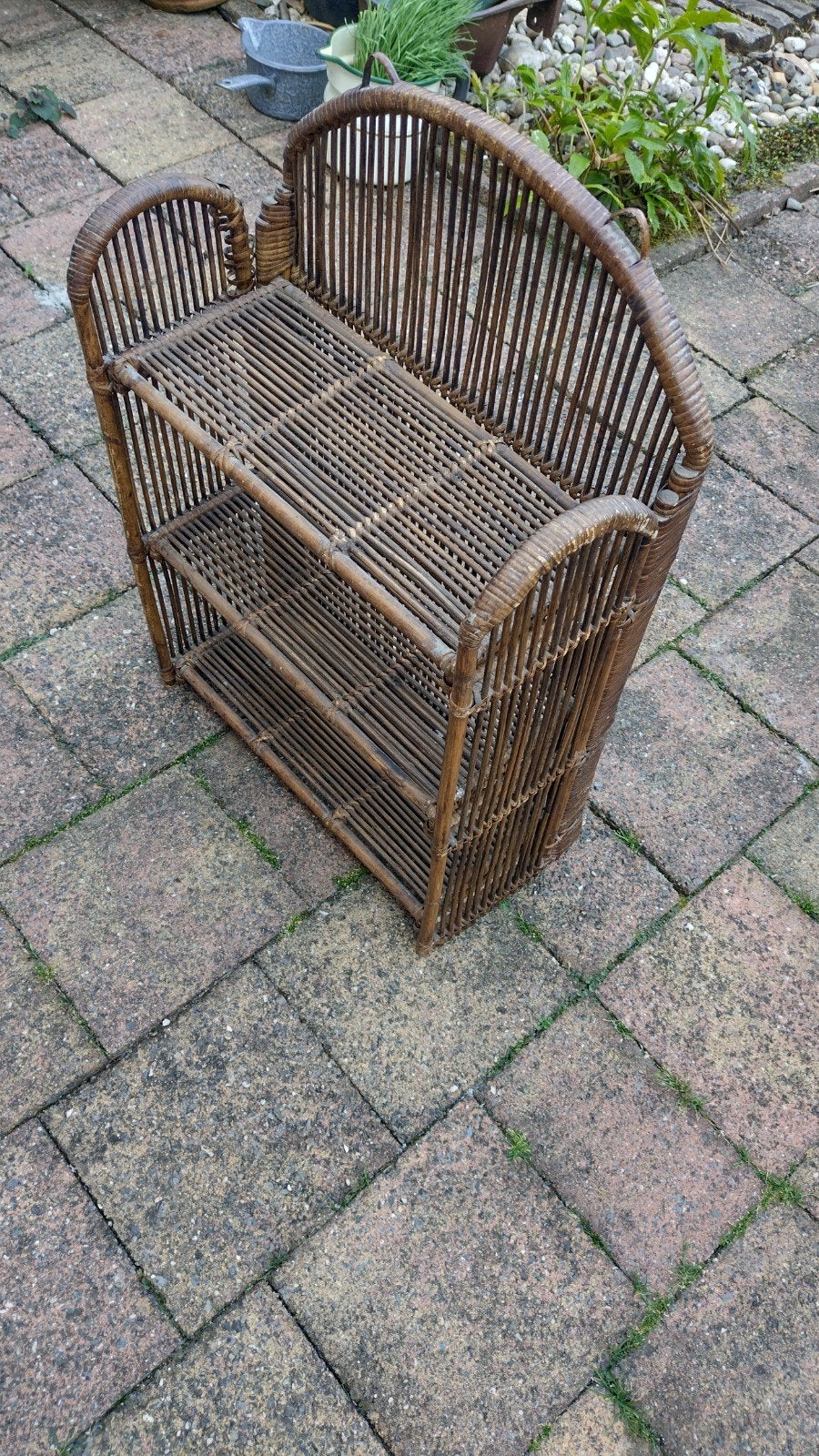 Vintage Opklapbaar rotan wandrekje, ca. 60x40 cm, Ophalen of Verzenden