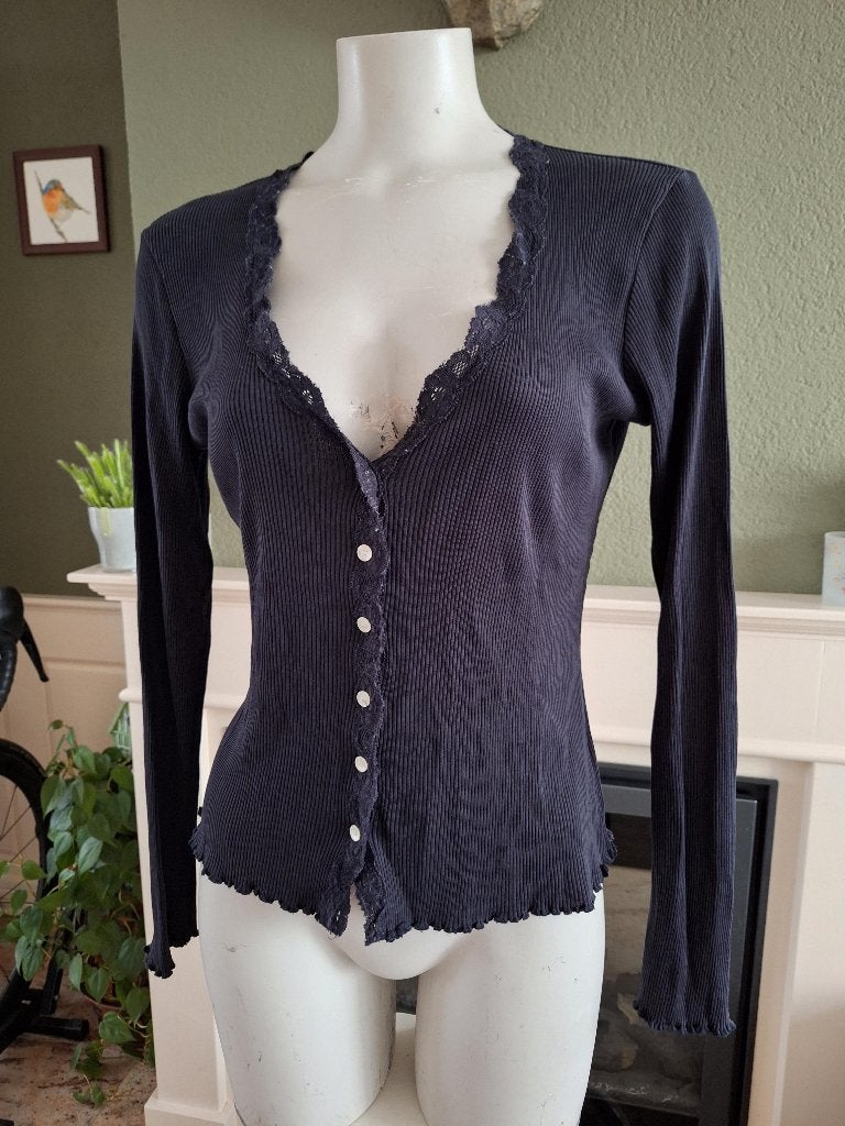 Mark zwart lieflijk vest cardigan M 38 40, Verzenden, Zo goed als nieuw, Maat 38/40 (M), Zwart
