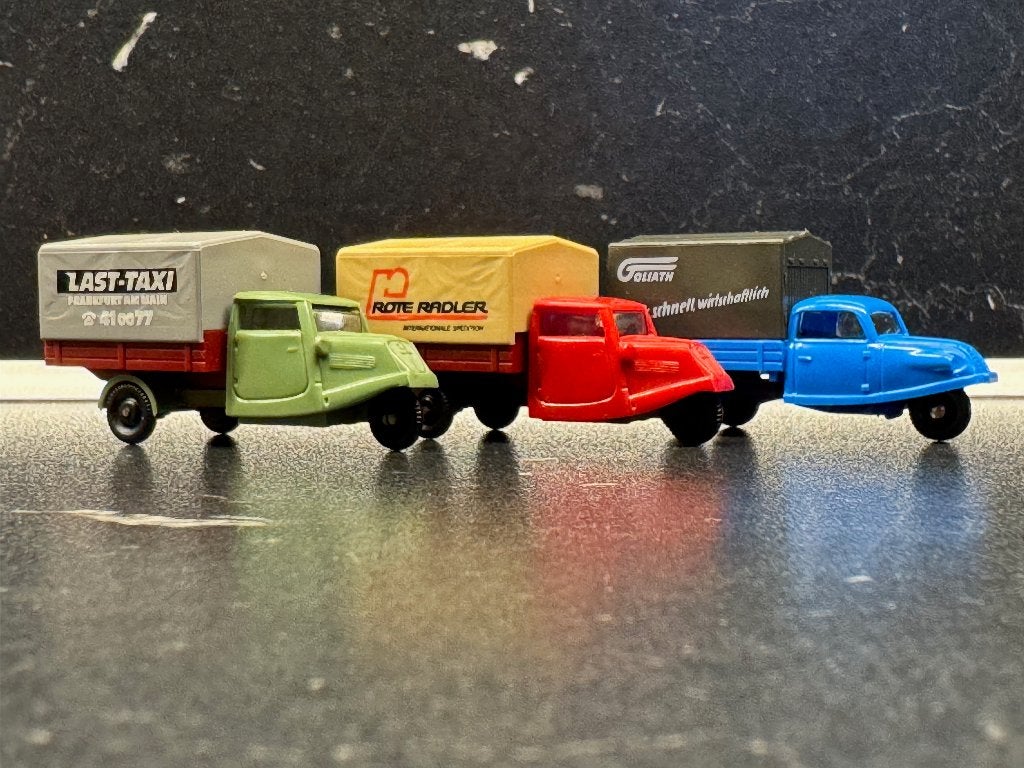 Classic-2215: Goliath Goli 3-wieler met laadbak en huif [3], Ophalen of Verzenden, Nieuw, Bus of Vrachtwagen, Wiking