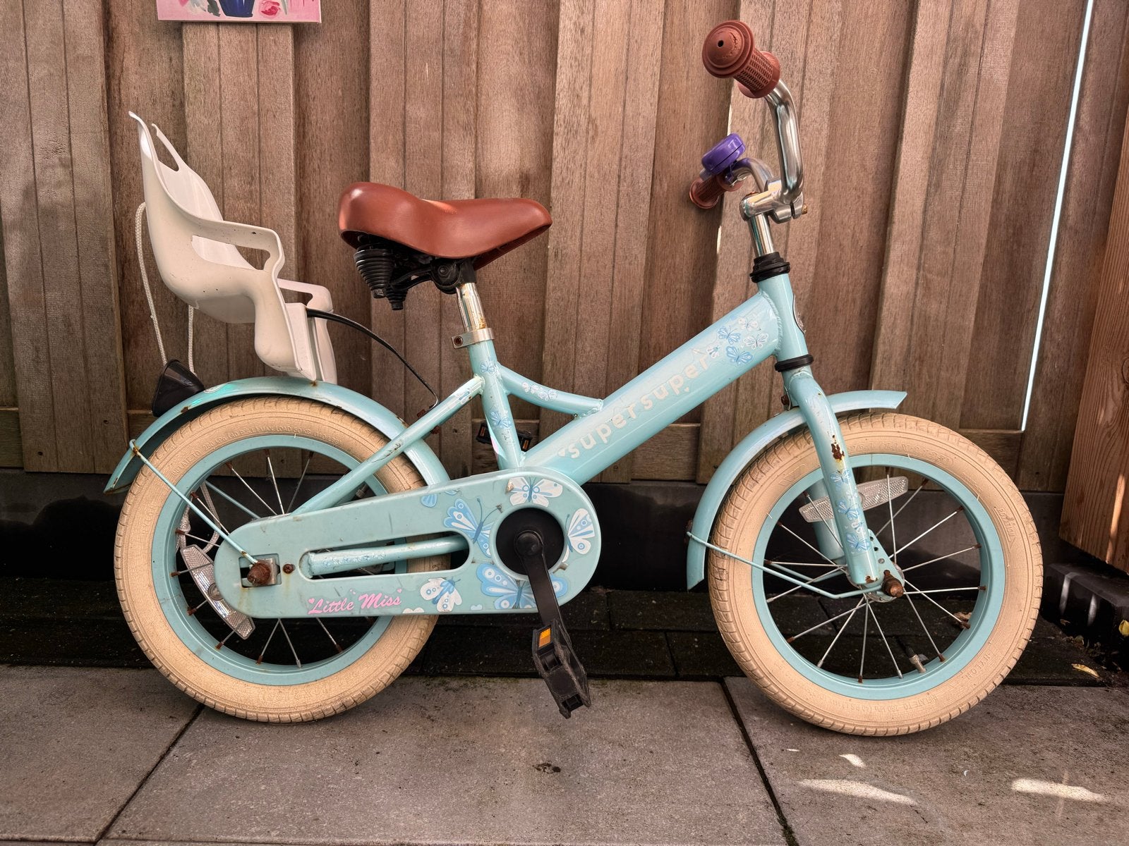 Kinderfiets SuperSuper Little Miss 16 inch, Ophalen, Gebruikt, Terugtraprem, 16 tot 20 inch