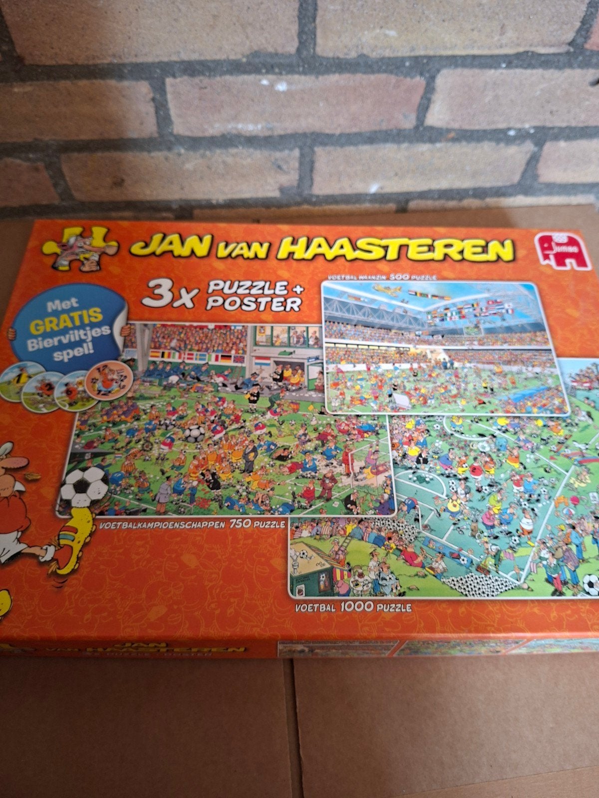 Jan van Haasteren 3x Voetbal Puzzelset, Ophalen, 500 t/m 1500 stukjes, Gebruikt, Legpuzzel