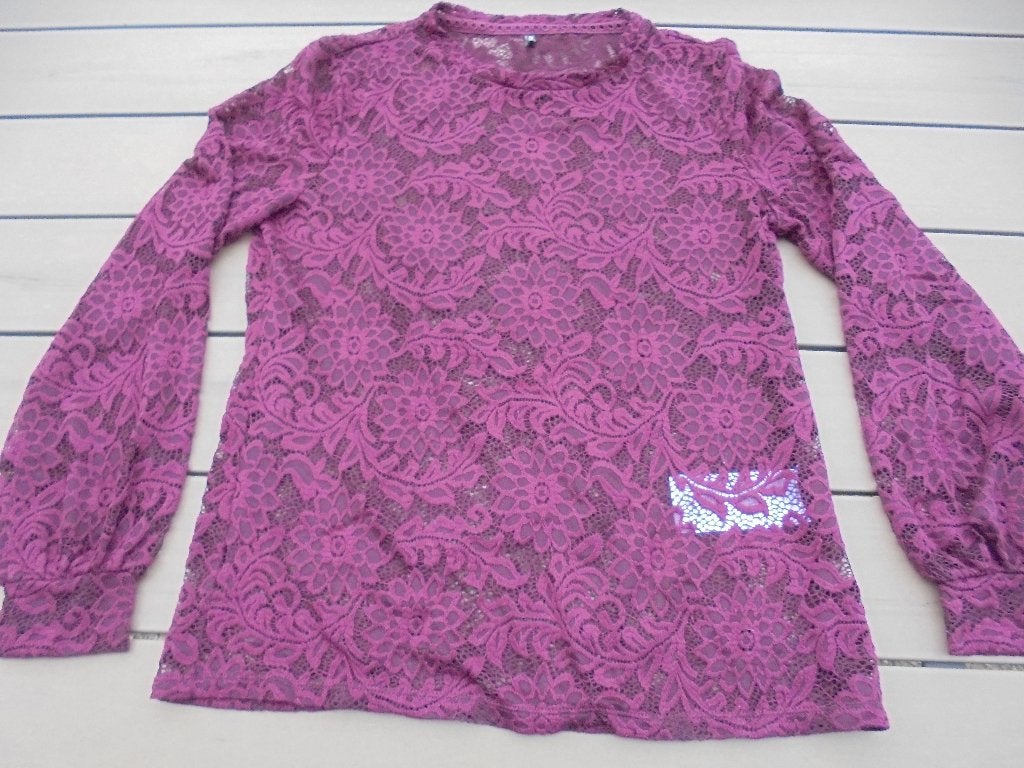 Donkerrood kanten shirt ONLY, Maat 38/40 (M), Only, Ophalen of Verzenden, Zo goed als nieuw