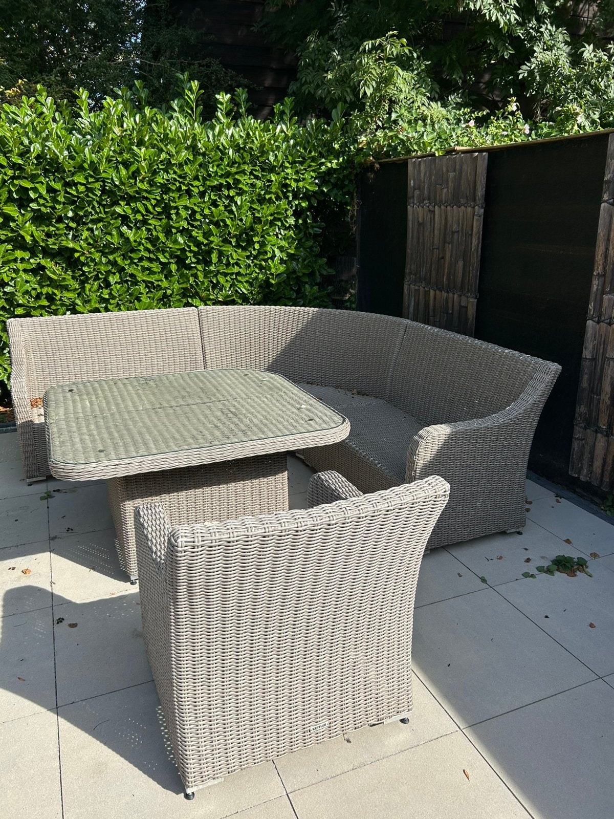 Hoge tuinset inclusief antracietkleurige kussens, Ophalen, Bank, Rotan, Tuinset