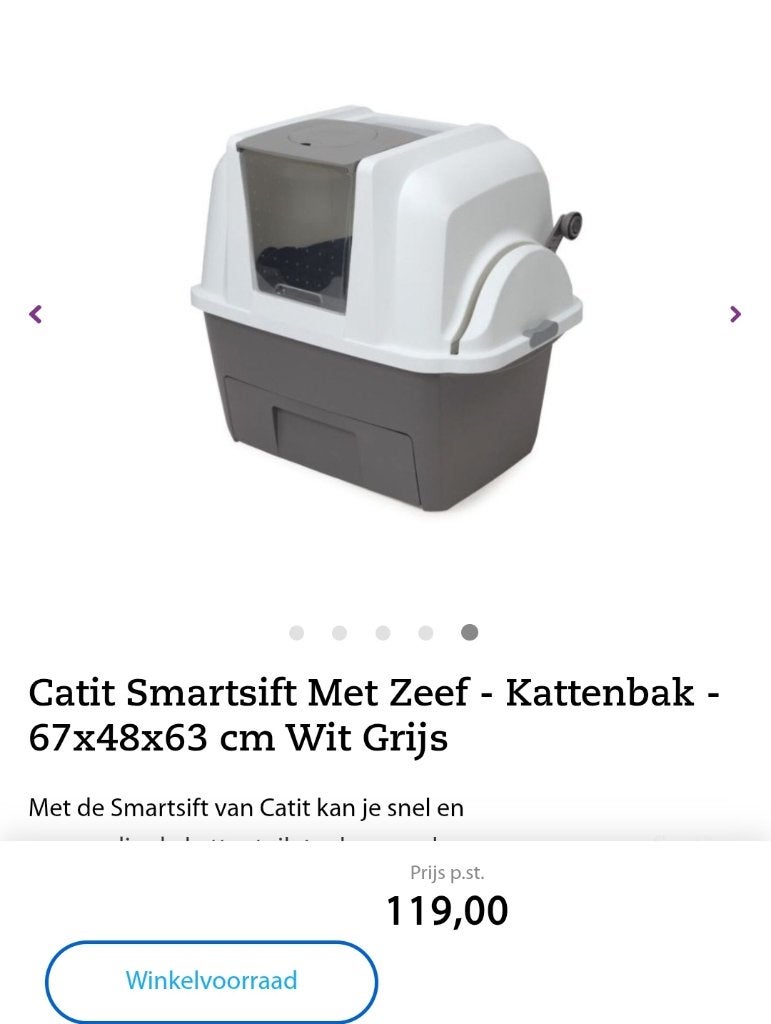 Kattenbak Catit Smartsift met zeef, Dieren en Toebehoren, Kattenbakken, Ophalen, Zo goed als nieuw, Gesloten